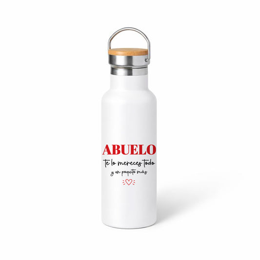 Termo para abuelo “Te lo mereces todo (y un poquito más)” – detalle con corazón