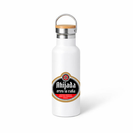 Termo “Ahijada eres la caña” – diseño etiqueta de cerveza (divertido)