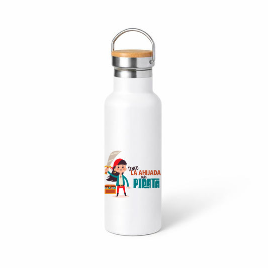 Termo “Tengo la ahijada más pirata” – diseño infantil con pirata y tesoro