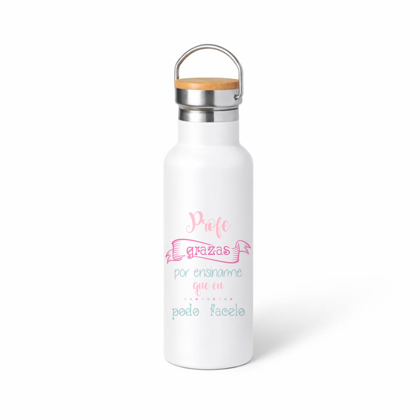 Termo “Profe, grazas por ensinarme que eu podo facelo” – detalle fin de curso (galego)