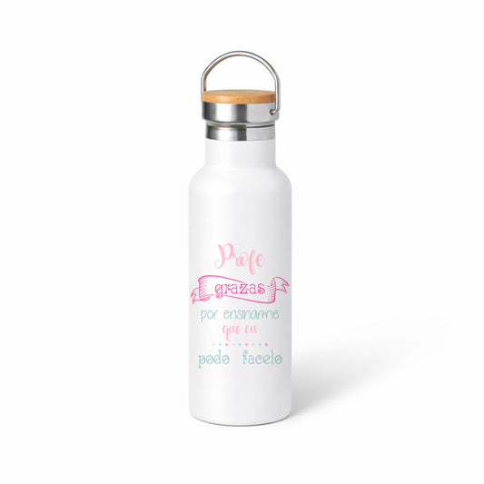 Termo “Profe, grazas por ensinarme que eu podo facelo” – detalle fin de curso (galego)