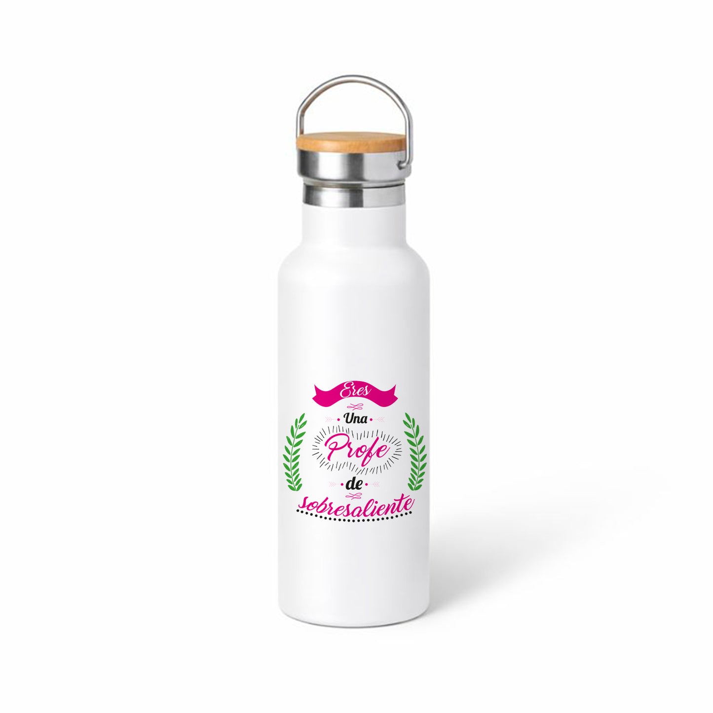 Termo “Profe sobresaliente” – diseño con laureles (regalo de agradecimiento)