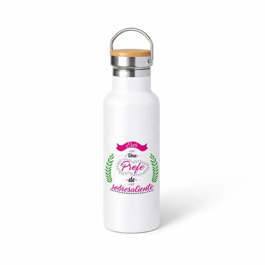 Termo “Profe sobresaliente” – diseño con laureles (regalo de agradecimiento)