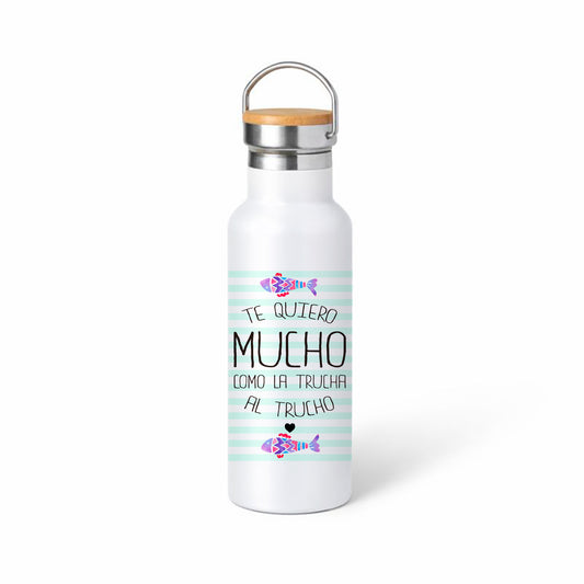 Termo “Te quiero mucho como la trucha al trucho” – diseño divertido con peces